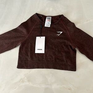 Gymshark Vital Seamless Crop Top. Size: Small. Color: Cherry Brown Marl.